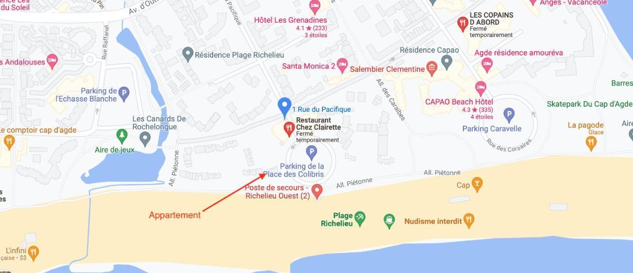 Les Maisons Sur La Plage, T2 Les Pieds Dans L'Eau Agde Exteriör bild